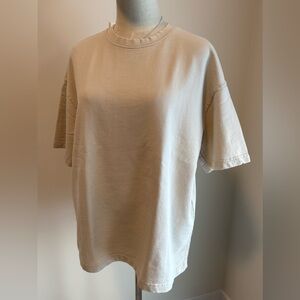Zara Cream Sweatshirt Crew Neck Tee